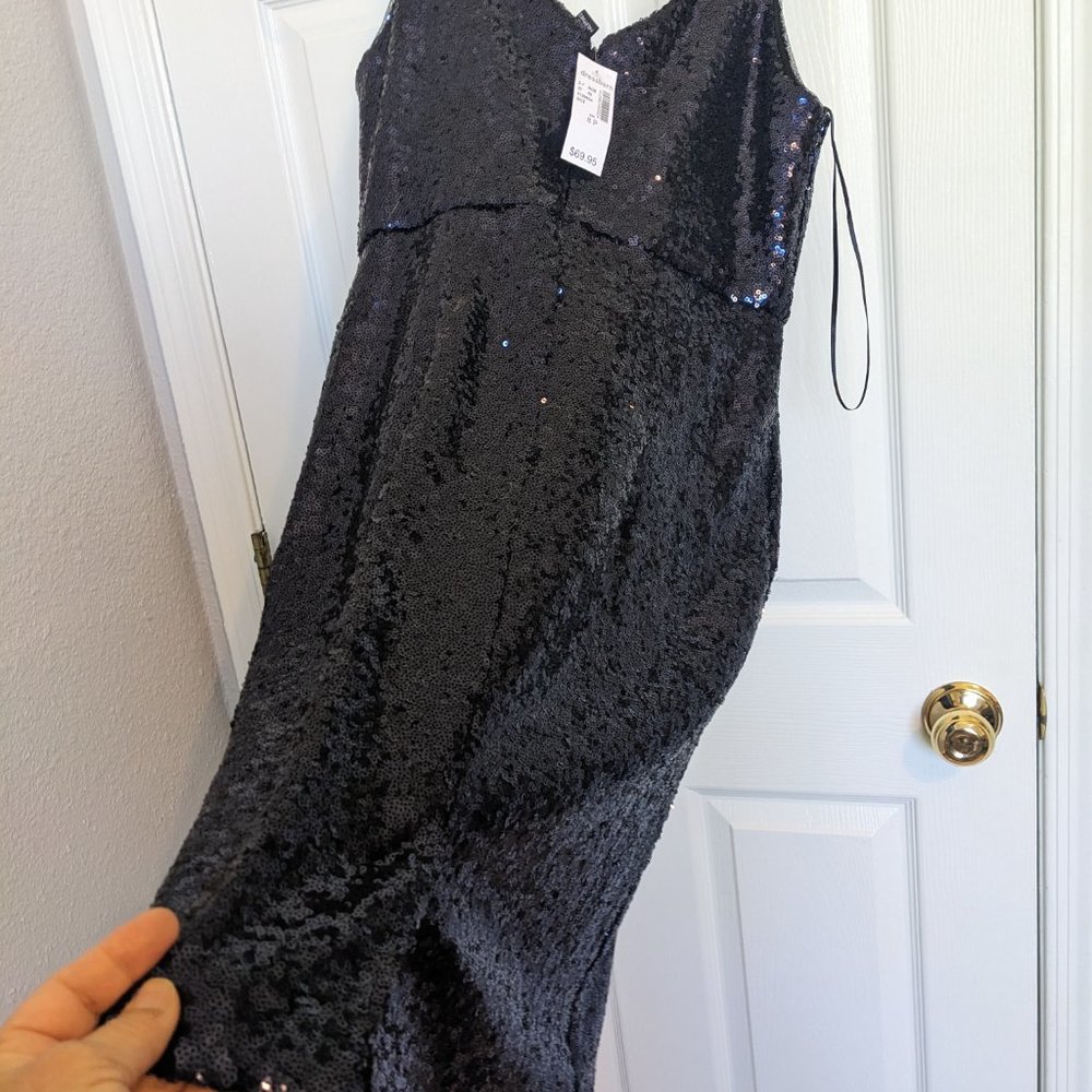 NWT MIDNIGHT BLUE SEQUIN SHEATH!  | 8 |  Some stretch | Wedding, Gala | SIZZLES - Picture 7 of 9